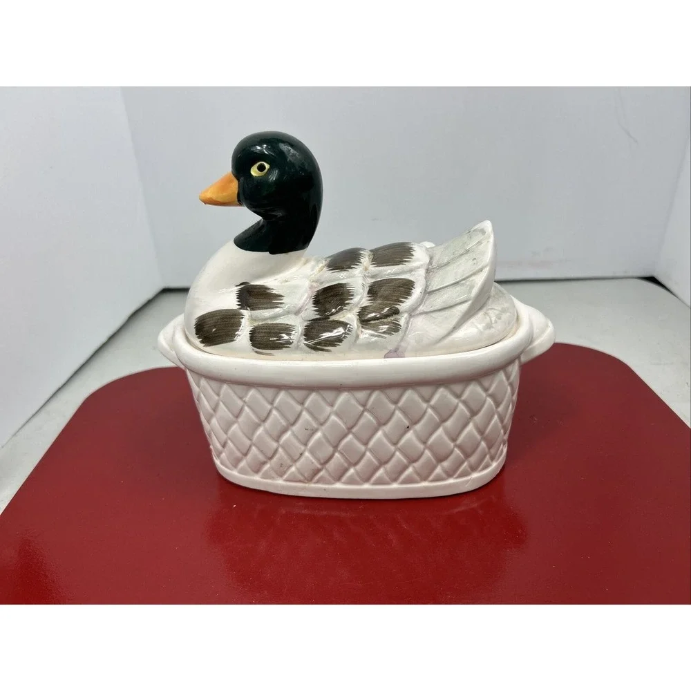 Vintage Japan Ceramic Bowl Dish Mallard Duck‎
